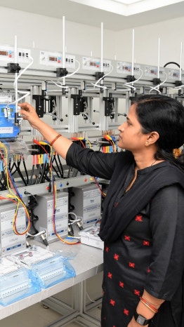 A woman conducting a quality check